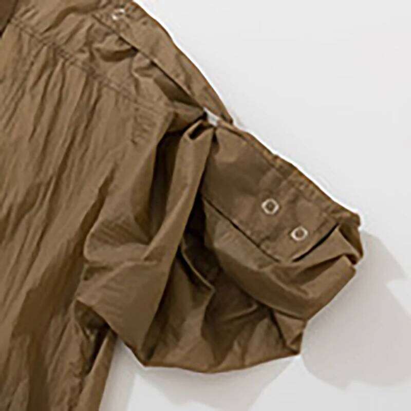 DEAT Fashion Khaki Micro Transparent Sunscreen Shirt Women's Lapel Loose Fit Single Breasted Blouse Summer New 7Ab9501