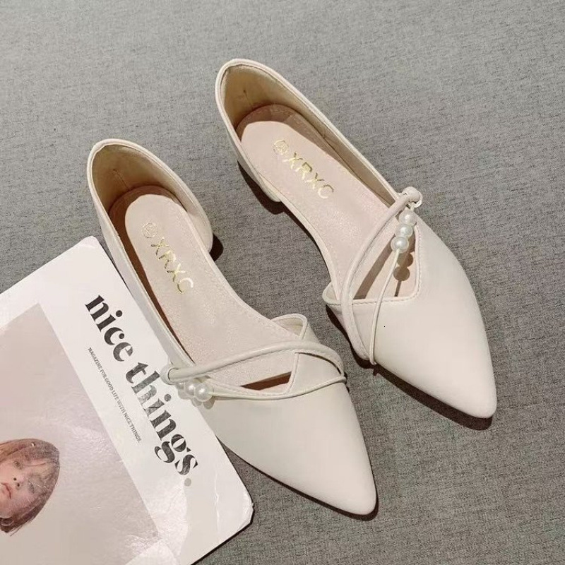 French Style Side Hollow Single Shoes For Women Spring New Pointed Toe Flat Evening Fairy Gentle Soft Leather sandal Loafers Ddmysaturn