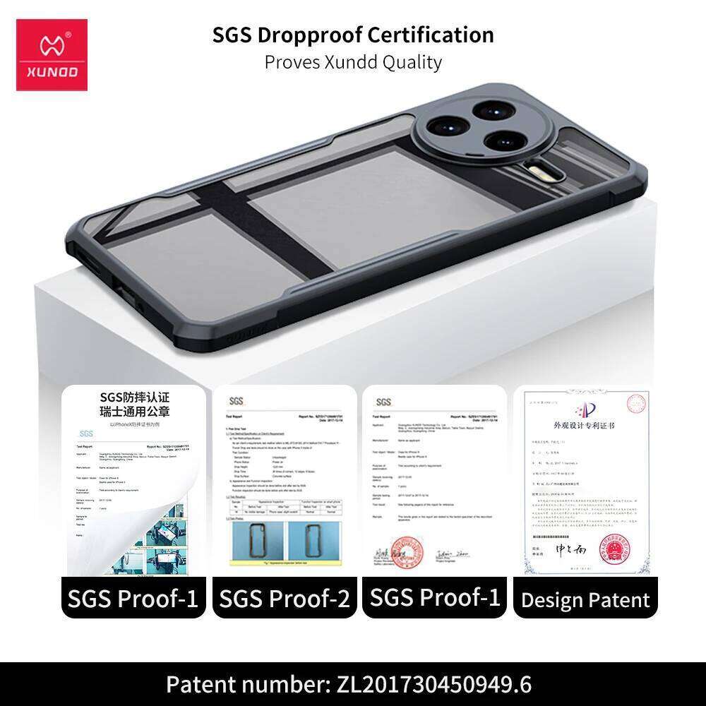 Xundd For POCO Pro F7 Ultra Case,Airbag Shockproof Back Striped transparent Cover with Camera Protection, PC+TPU Hybrid Shell