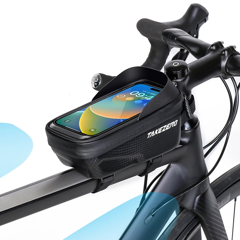 Touch Screen Bicycle Frame Top Tube Bag Light Barrier Waterproof Bike Pouch Phone Case Hard Shell Case Cycling Accessories 250610