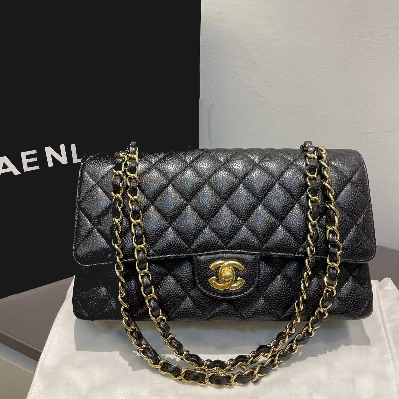 Designer Bag Shoulder Bag Caviar Designer Handbag with Box Luxury Bag Fashion Bag Evening Bag Metallic Leather Chain Square Lattice Sheepskin Wallet Classic 10A