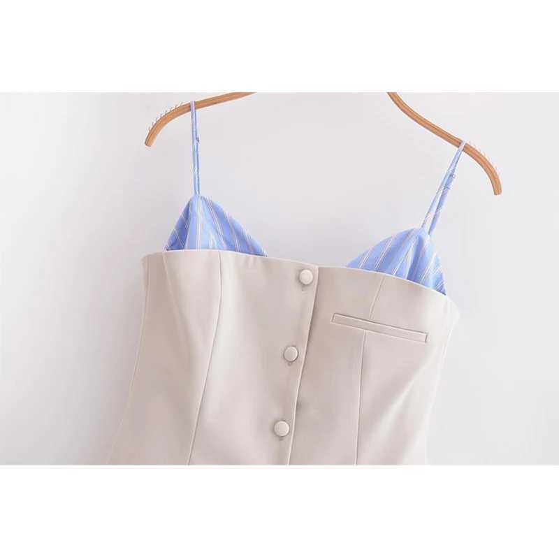 Dresses Womens Summer 2025 New Chic Patchwork Tube Top Slim Mini Elegant Holiday Womens Dress Street Fashion Youth DressXJ250610