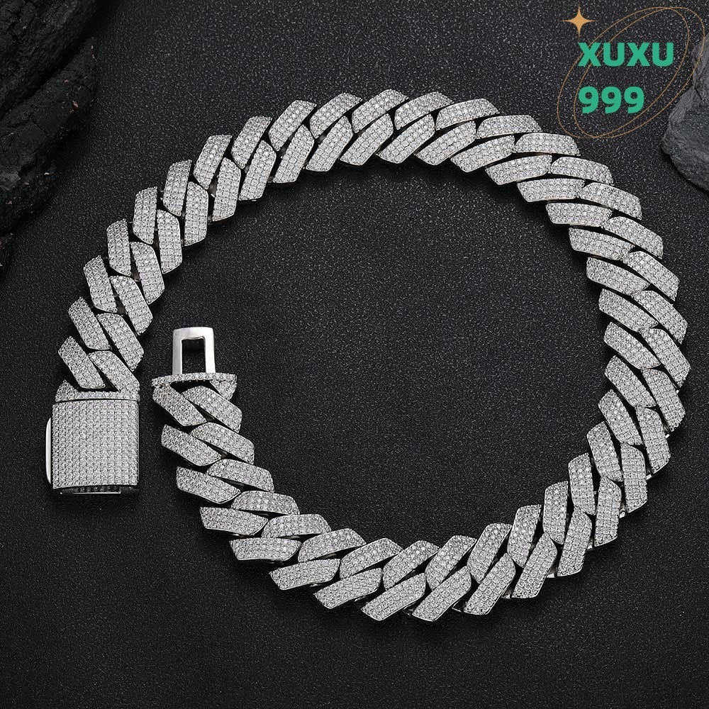 OACOCA Mens Hip Hop 25mm Iced Out Cuban Chains Necklace Fine Fashion Jewelry Zircon Chunky Necklaces Charm Necklaces Custom Luxury