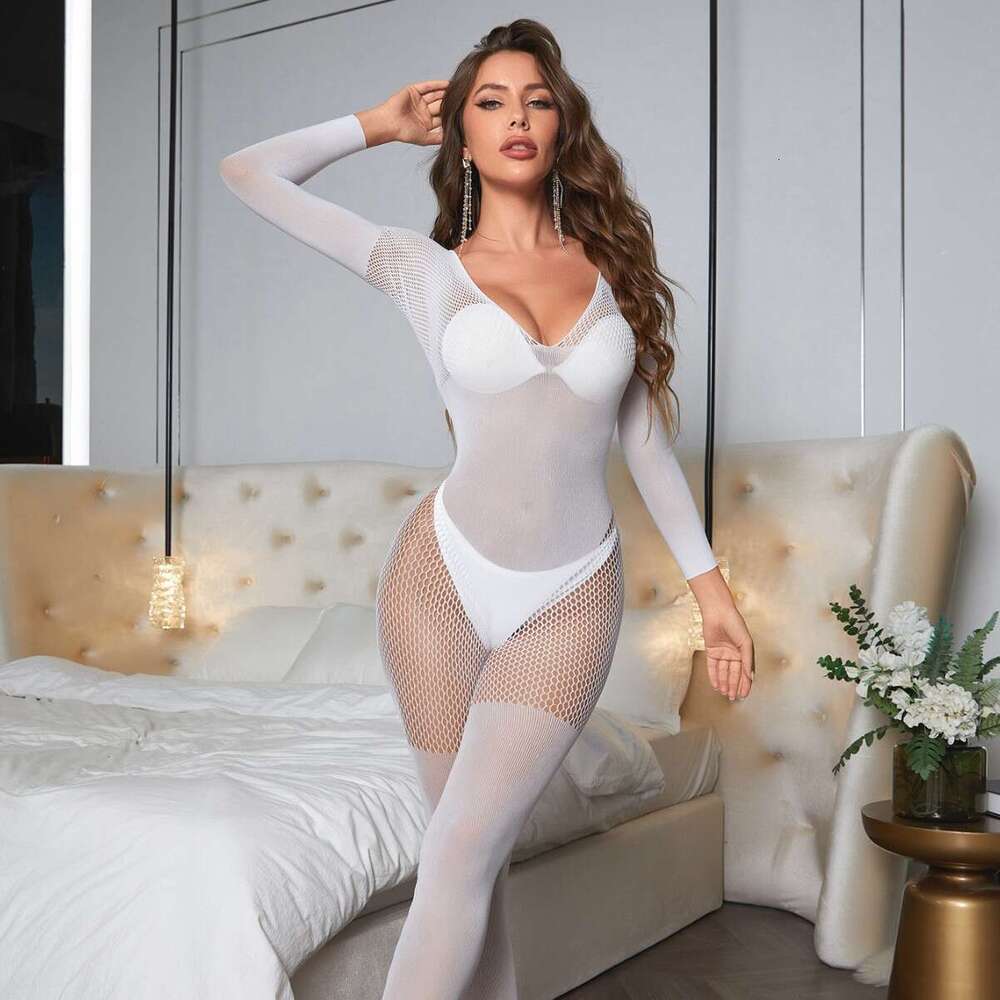 Spell Lingerie Porn Suits Sexy Lingerie Night Glow Long Sleeve Tight Fitting Off Shoulder Hot Girl Outfit Mesh Dress Sexy Lingerie