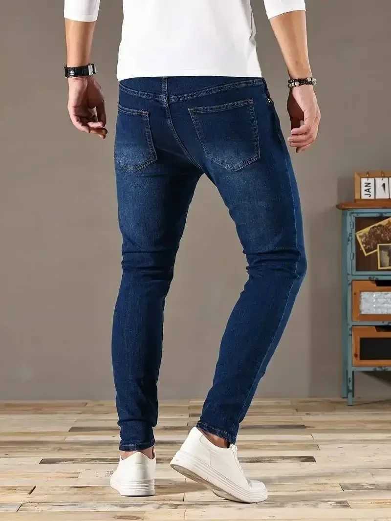 2025 Spring New Mens Slim Fit Classic Skinny Jeans Casual Street Style Casual Mens Skinny Jeans Male Slim Fit Pencil Denim Blue M250610