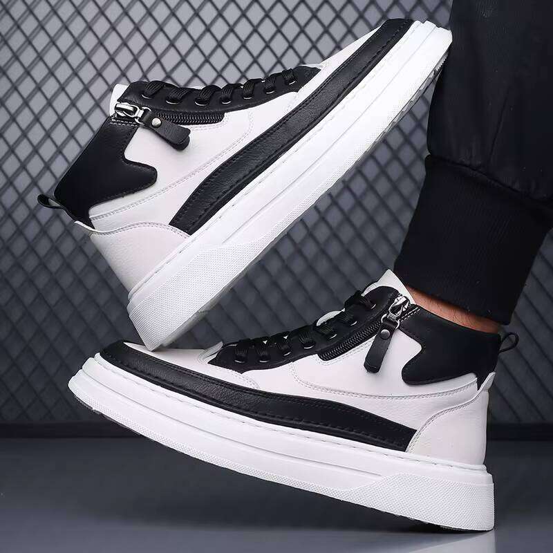 Hot Selling Fashion Winter Casual White Outdoor Leather Boots High Top Men's Shoes