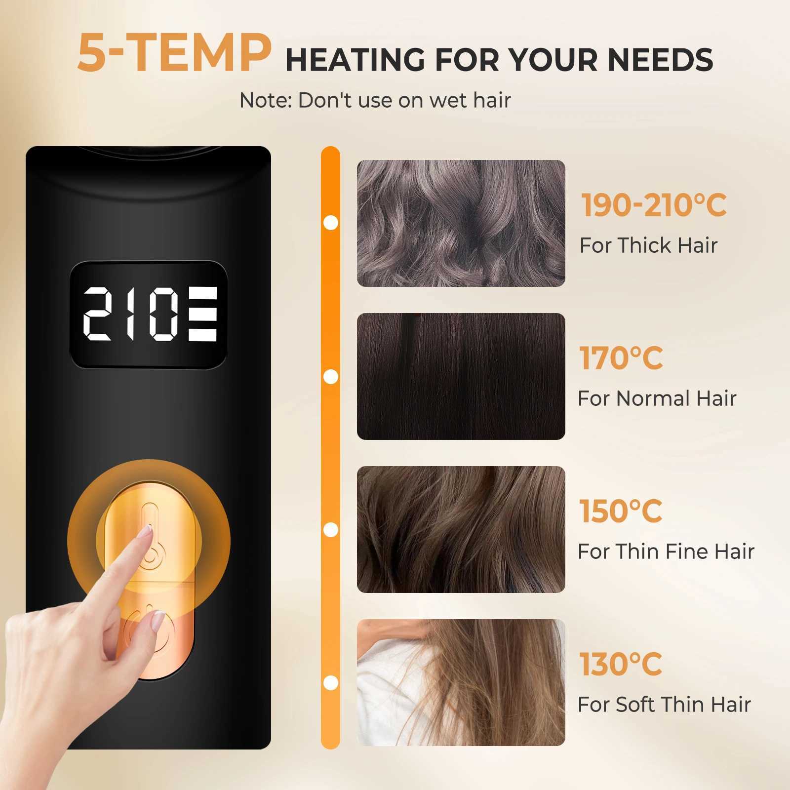 Wireless Comb Hot Selling USB Rechargeable Wireless Electric Iron Light Weight Hair Straightening Brush Hair Straightening Curling W250610