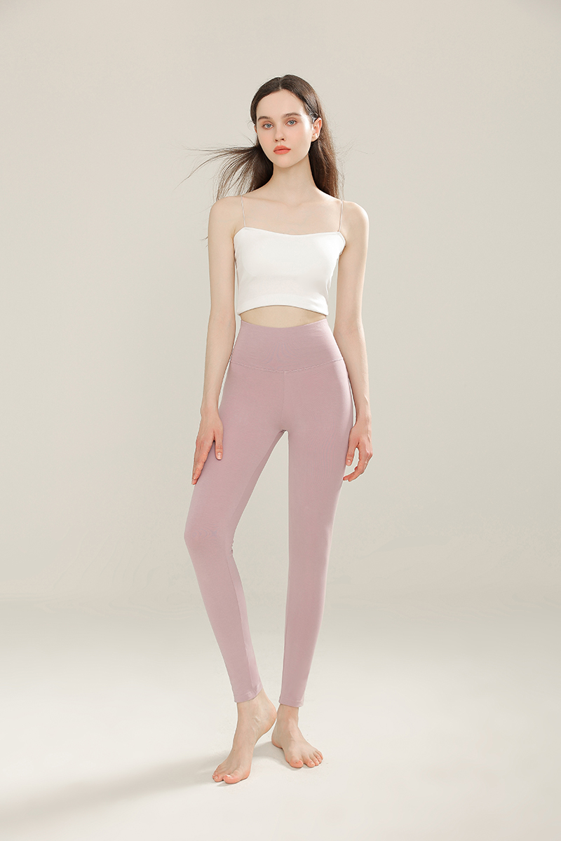 Women's thermal underwear high-waisted trousers combed cotton antibacterial autumn and winter thermal trousers belly pure cotton bottoms