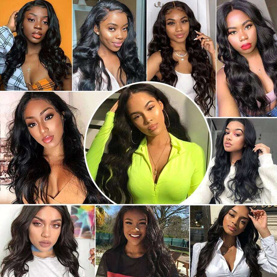 Front Wig Pre Plucked 180% Brazilian Body Wave 13x4 HD Full Lace Frontal Wigs 100% Human Hair For Women