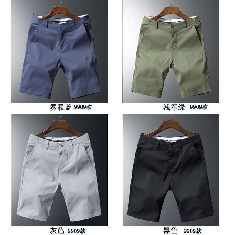 Summer Combed Cotton Cool Shorts Thin Casual Trendy Brand Five-Point Men's Mid-Length Dress Pants B5