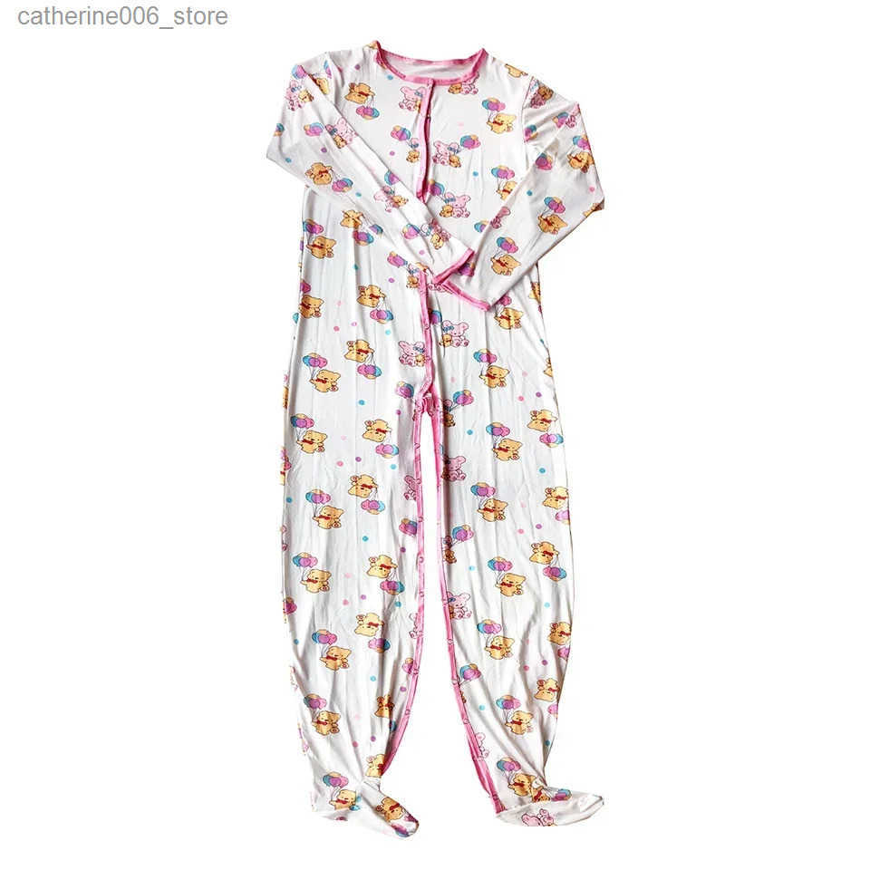 Adult Onesie Pajamas Long Jumpsuit For Adult Baby Snap Crotch Romper Sleepwear DDLG Bodysuit Baby bottle Pacifier Trojan Horse y2506100OC9