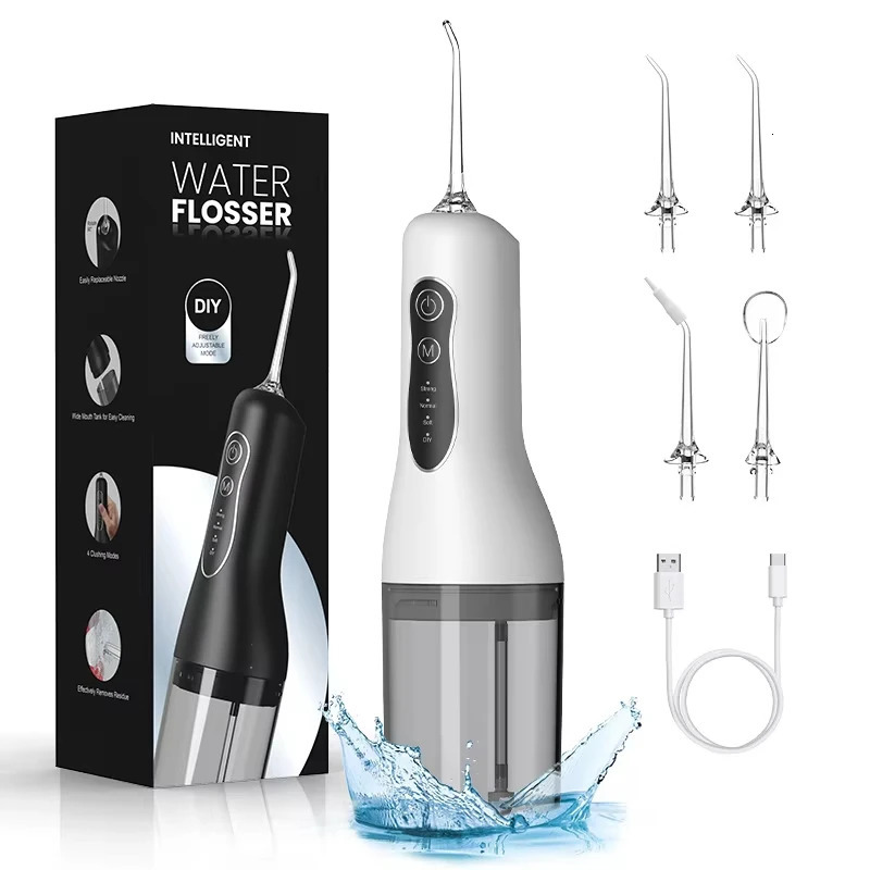 Oral Irrigator Portable Dental Water Flosser USB Rechargeable Water Jet Floss Tooth Pick Jet Tip Modes Waterproof 250605