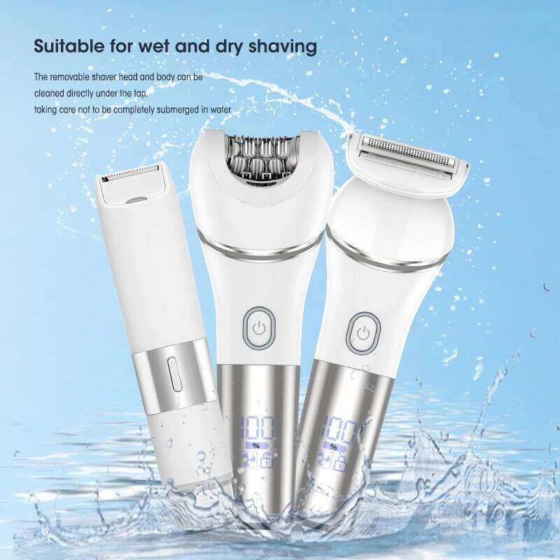 RESUXI 3 in 1 Lady Shaver Set LCD Digital Device Trimmer Multi-functional Bikini Area Full Body Hair Removal