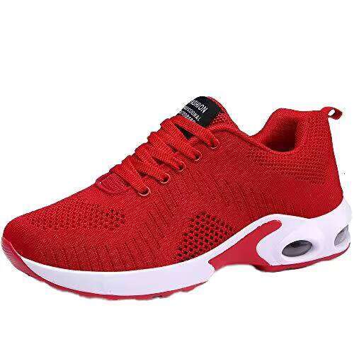Wholesale Women Round Head Lace-up Flying Woven Casual Sports Running Shoes for Ladies