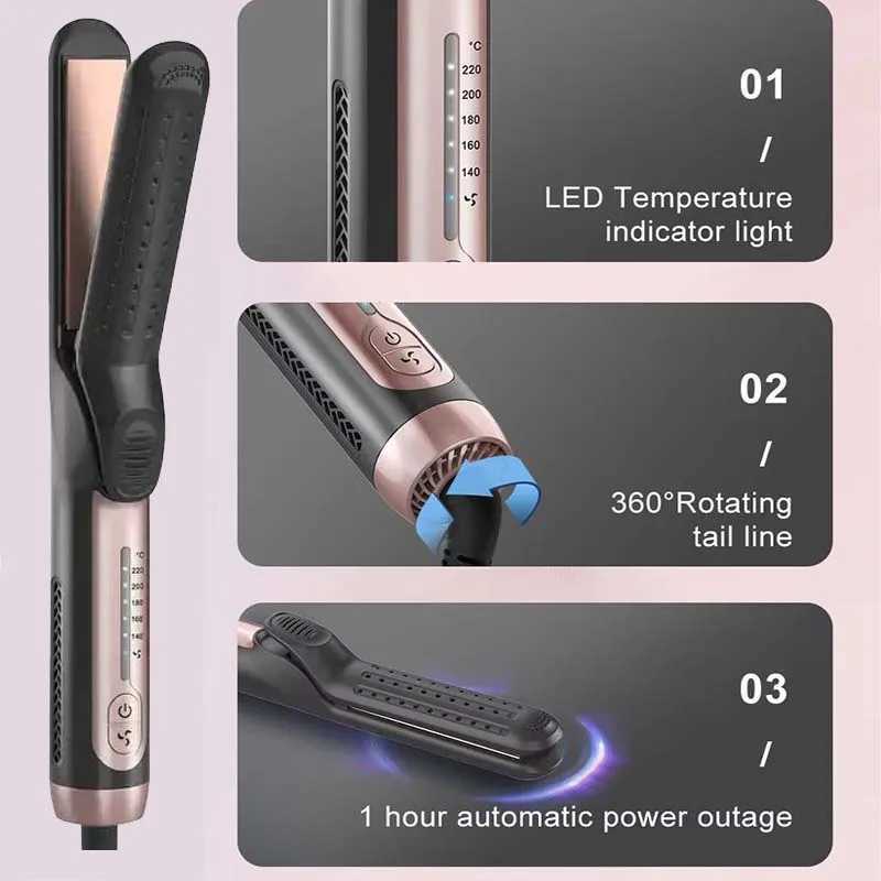 2 in 1 Cool Air Airflow Hair Styler Airflow Ionic Hair Blow Dryer Straight Shot Blow Drying Flat Iron LED Display Hair Styler W250610