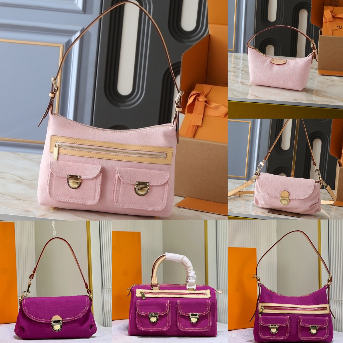 2025 new 10AAA HOT Selling Designer Luxury Bag M44472 Vintage Denim Tote Pink Cowboy Shoulder Bag Handbags Purse Zipper Old Flower Women Small Bags