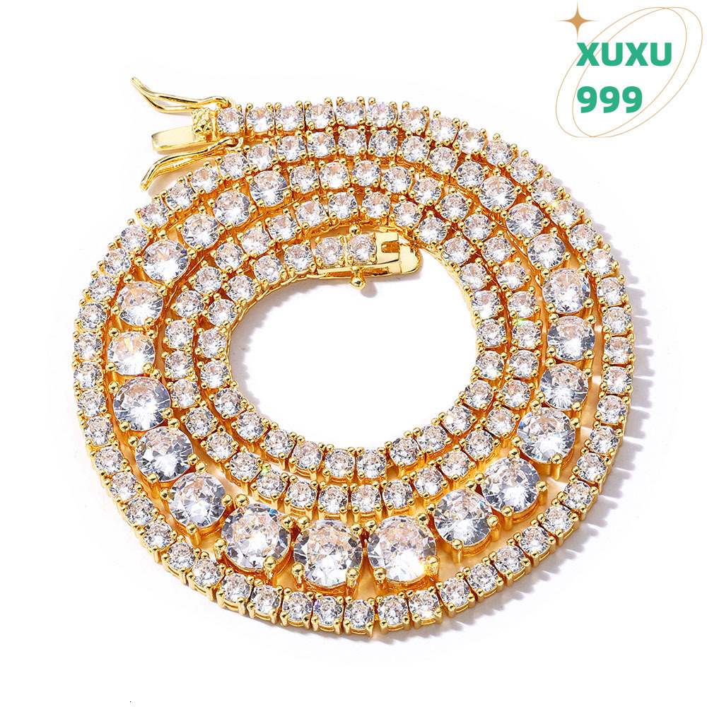 OACOCA 925 Sterling Silver Cuba Chain VVS Moissanite Diamond Tennis Chain Necklace Bracelet