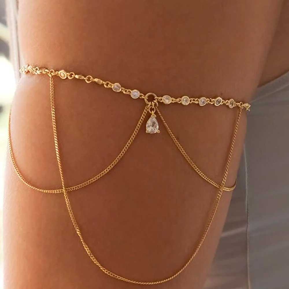 New Arrival Stonefans Layering Upper Arm Chain Cuff Half Open Teardrop Bar Charm Pendant Lariat Armlet Rhinestone Arm Bracelet Bangle Gift U250606