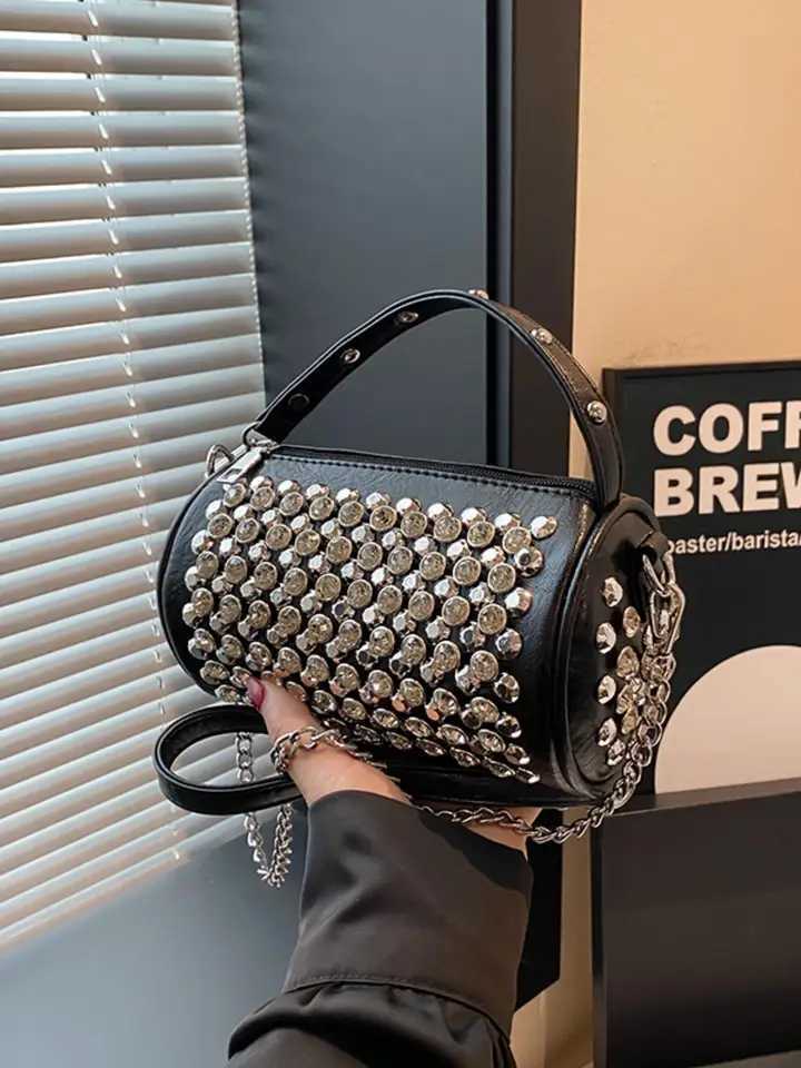 Fashion Classic Personalized Cylindrical Bag Exquisite And Stylish Versatile Diamond-Studded Banquet crossbody bag handbag Y250607
