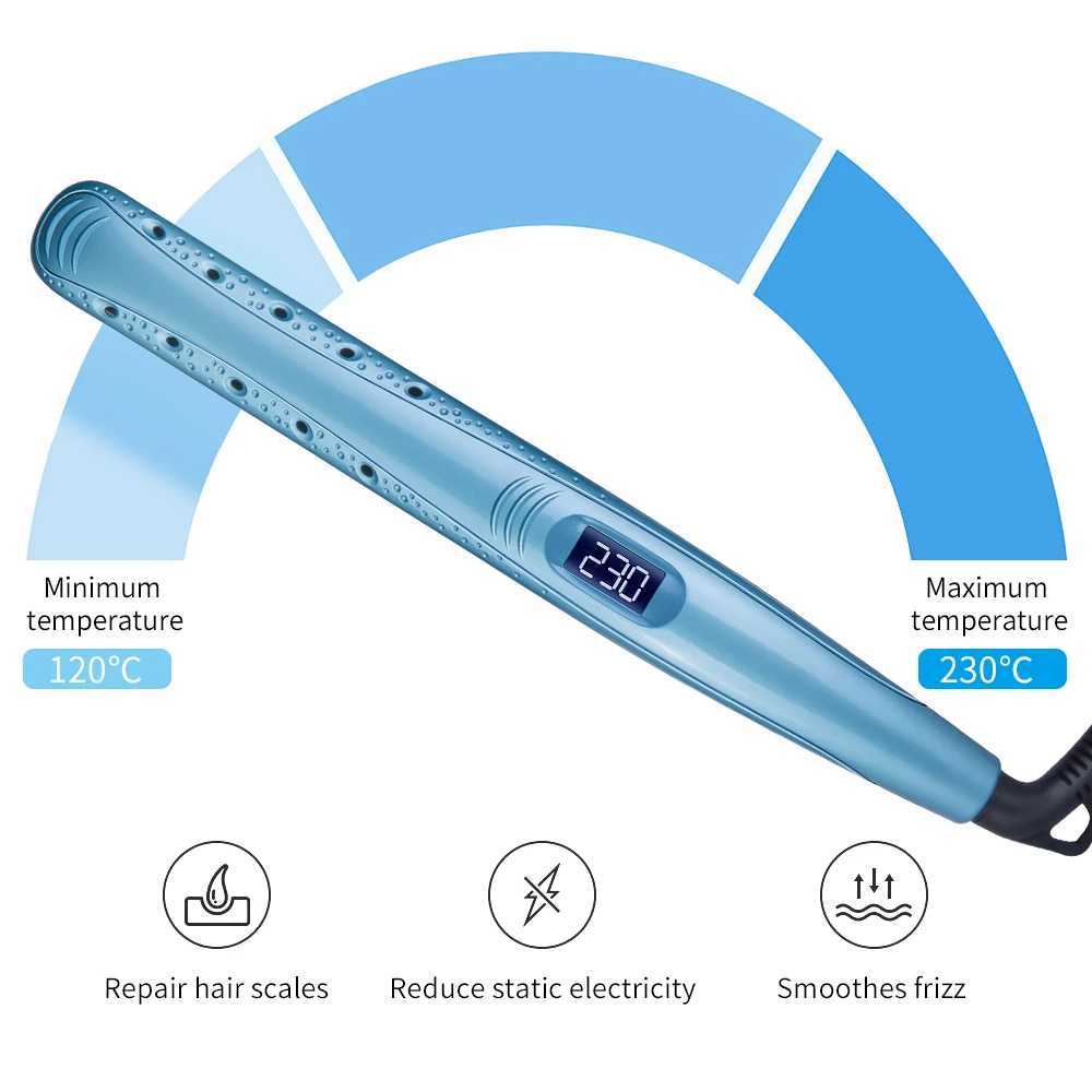 Professional Ceramic MCH Heater Far Infrared Hair Straightener Dry Wet Negative Ion Flat Iron Fast Heating Styling Tool W250610