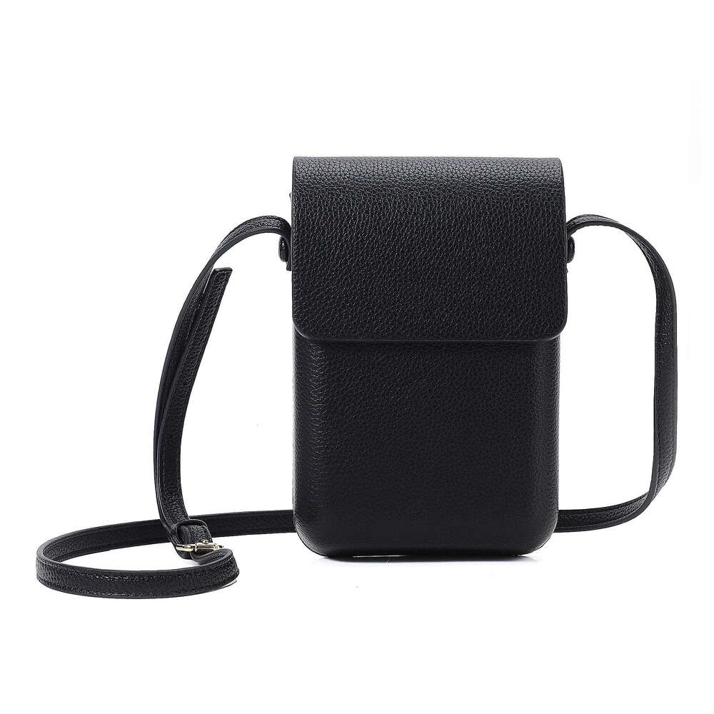 New Simple Girl Fashion Lychee Pattern Vertical Saddle Commuter Versatile Crossbody Women's Phone Bag