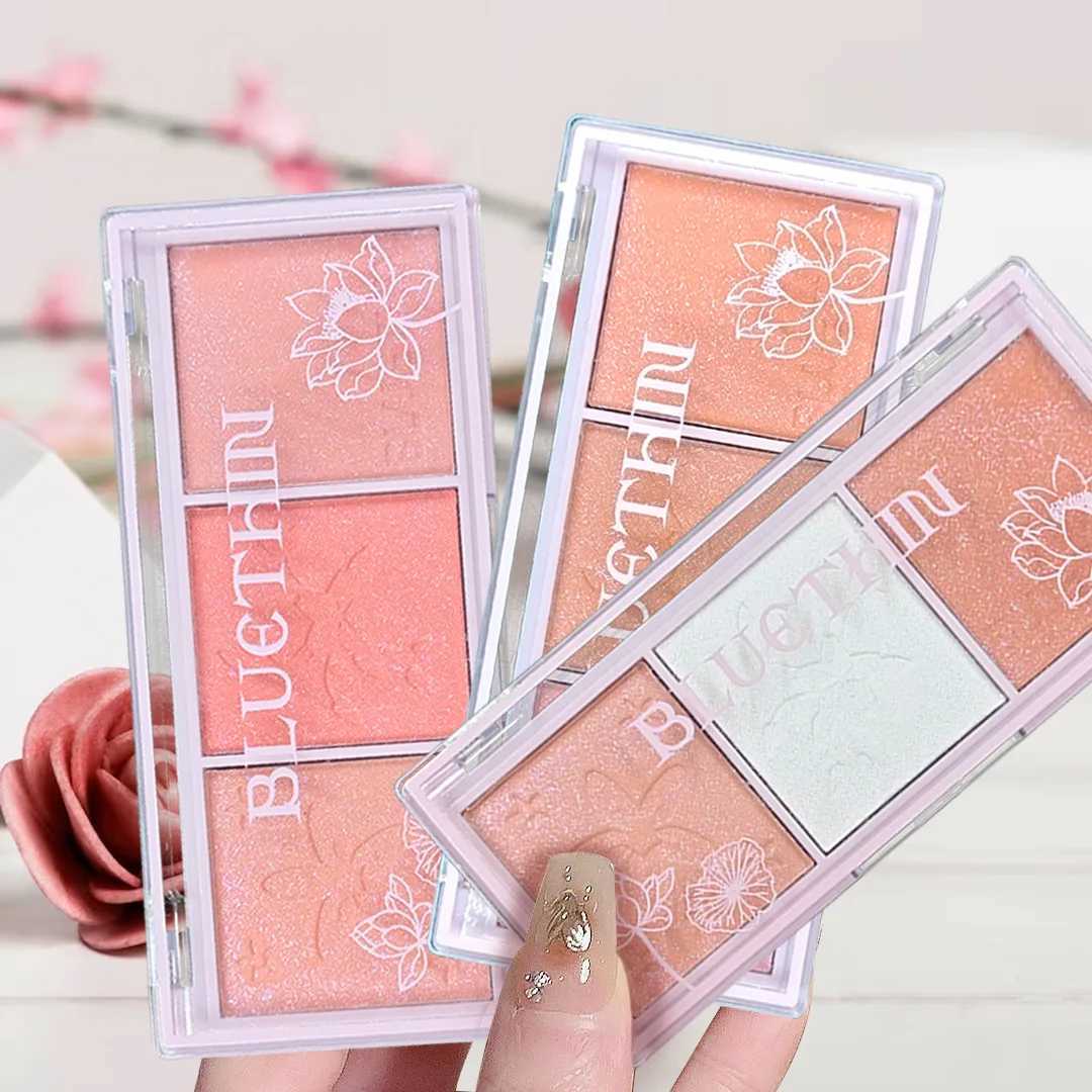 3 Colors/set Blush Plate Peach Pallete Ace Mineral Pigment Cheek Blusher Powder Makeup Professional Contour Shadow Pink BlushXJ250609