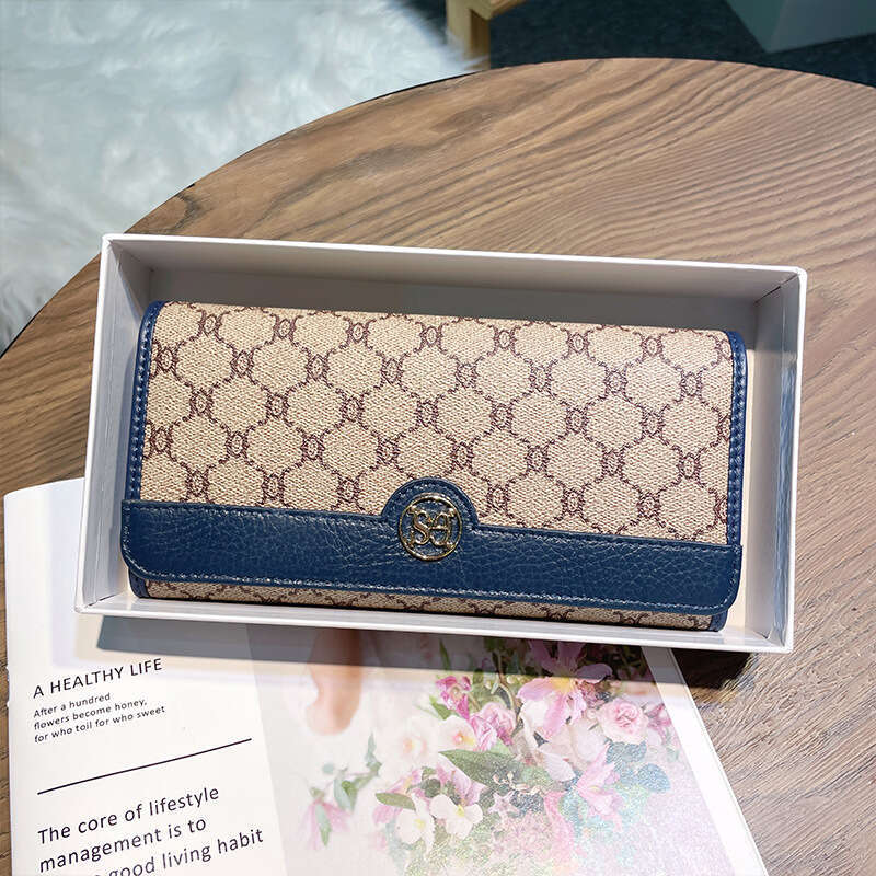 New Fashion Long Style Genuine Leather Multi-Card Slot Card Holder Women's Wallet