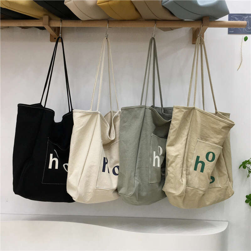 Artistic Ins Super Popular Canvas for Women, Single Shoulder Handbag, Large Capacity Shopping Bag, 2021 New Trend Simple Tote Bag
