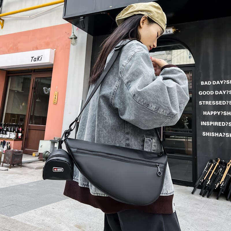 New Style Chest for Men and Women Simple Casual Texture Waist Trendy Cool Ins Personality Single Shoulder Crossbody Bag