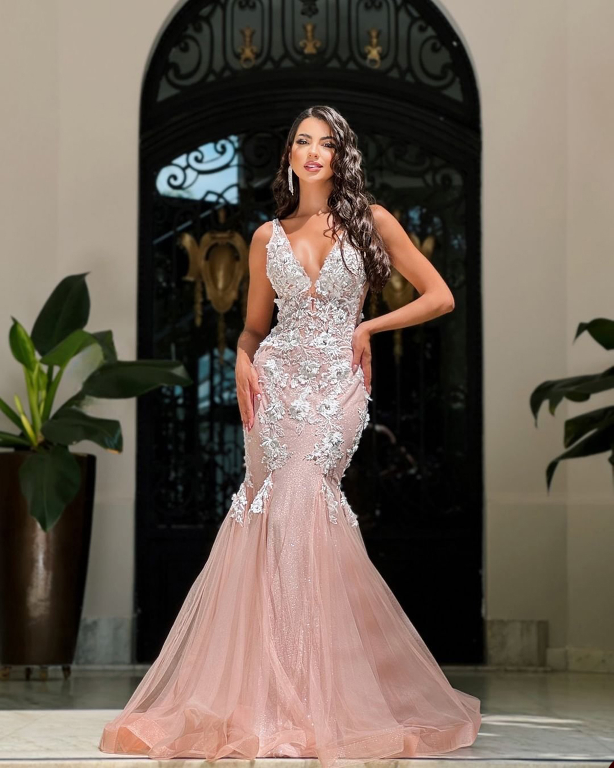 Sequined Mermaid Wedding Dresses Floral Lace Bridal Gowns Sleeveless Tulle Skirt Formal Bride Dresses Second Birthday Engagement Gowns