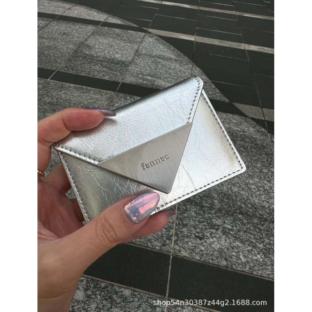 Korean Niche Fennec Wallet Patent Leather Classic Triangle Portable 70% off Coin Purse ID Card Holder