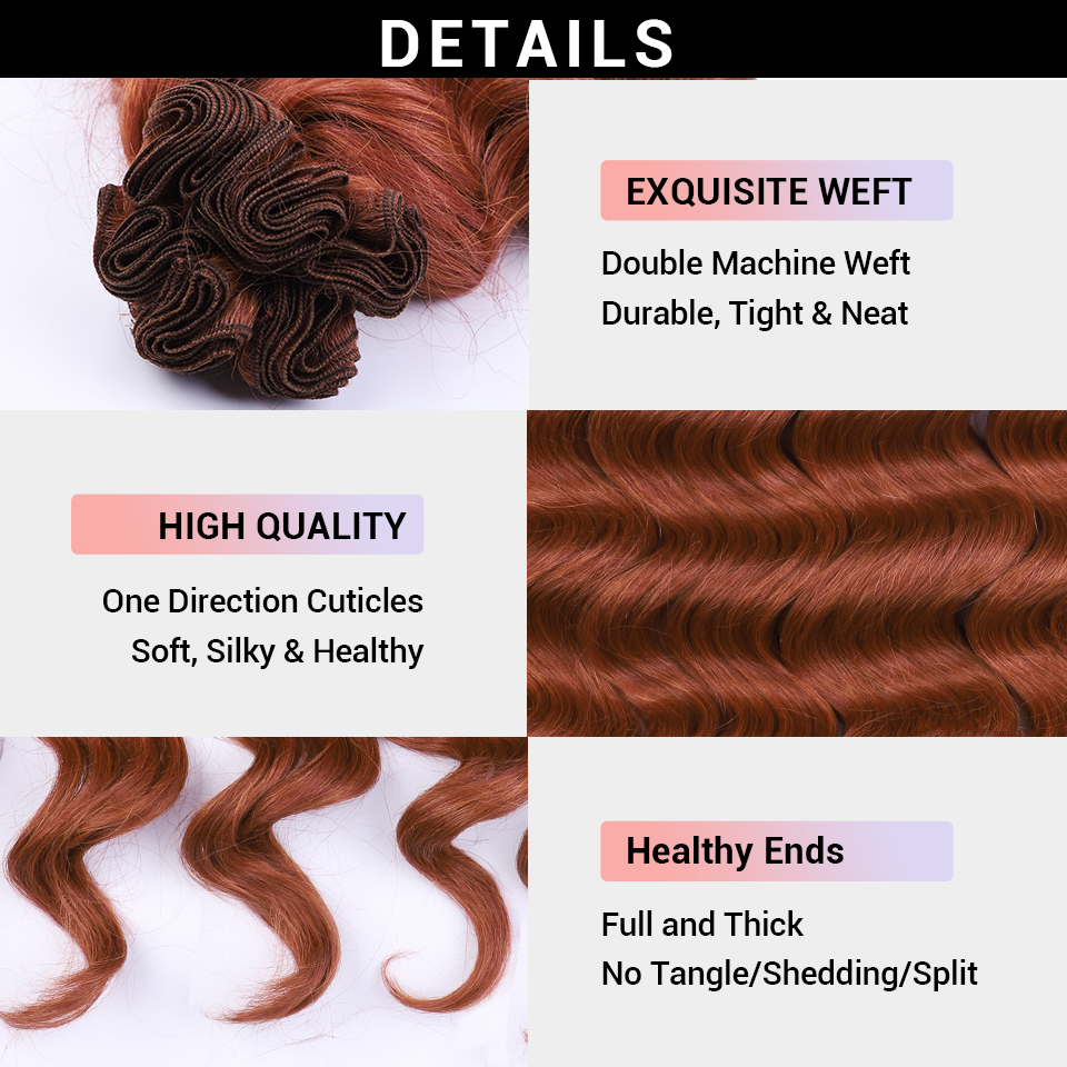 Rebecca Fashion Deep Wave Synthetic Hair Extensions 6pcs Set of Long Length (24 Inches) for Stylish Braids & Twists