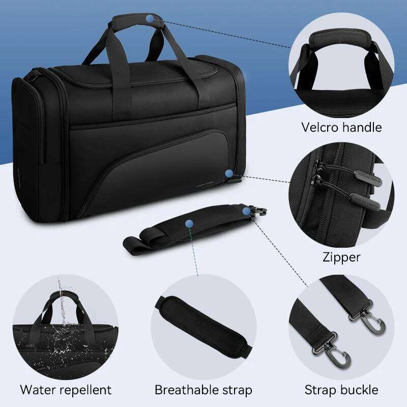MARK RYDEN Foldable Duffle Bag With Shoes Pouch Large Capacity Gym Bags For Men