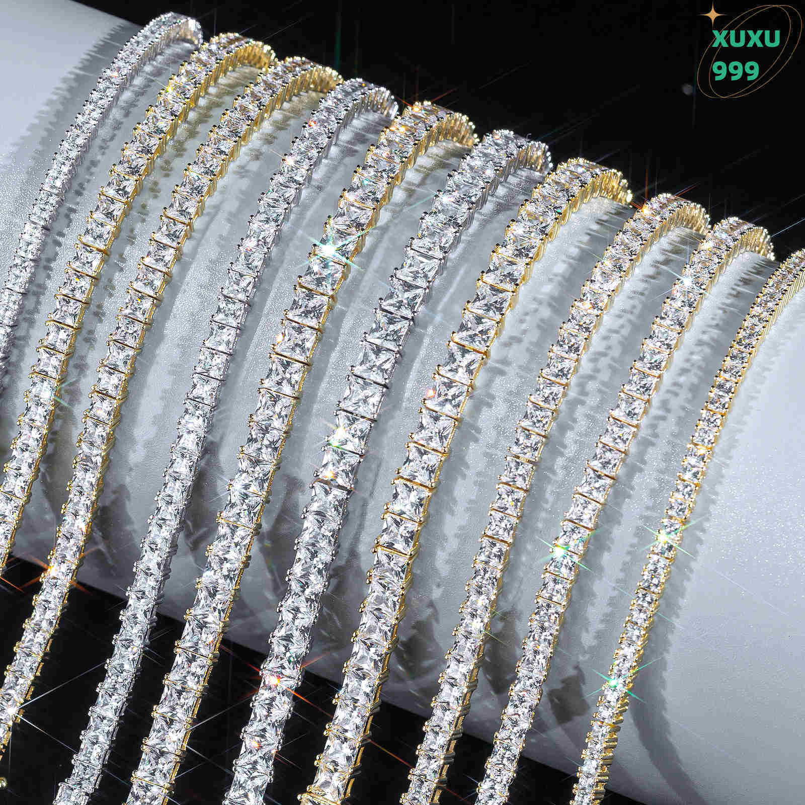 14K 18K VVS Moissanite Diamond Tennis Chain 3mm 4mm 5mm 925 Sterling Silver Men Women Fine Jewelry Bracelet Necklace OACOCA