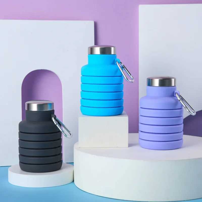 Silicone Sports Telescopic Bottle Foldable Water Cup Large Capacity Outdoor Portable Z260202