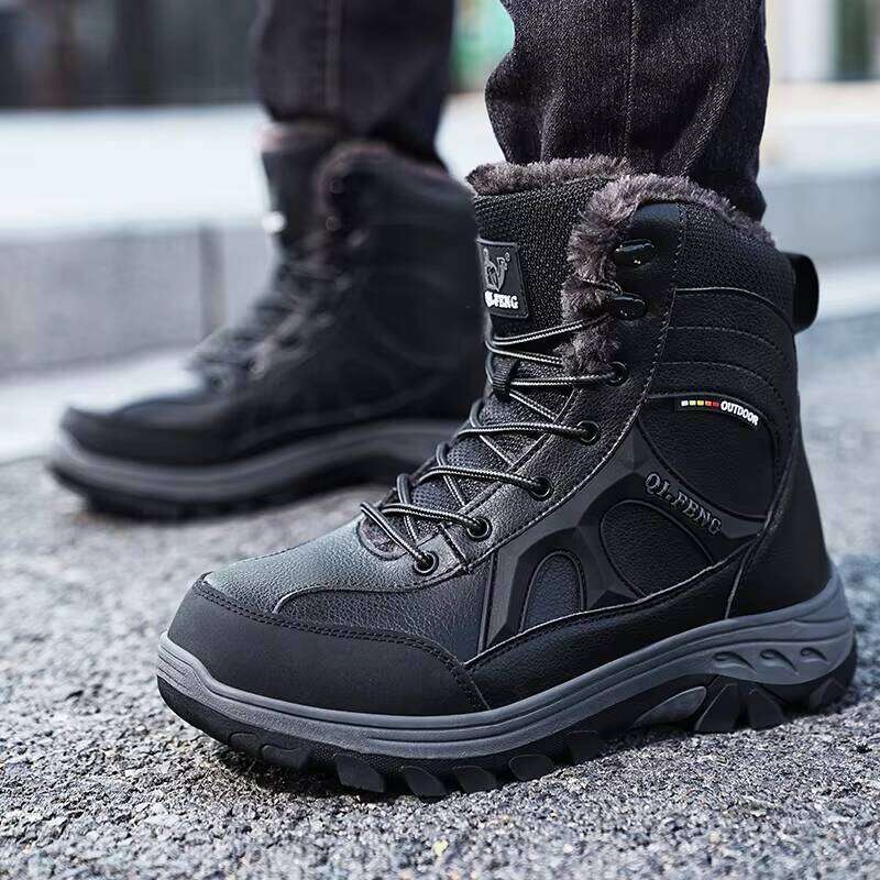 Outdoor Wholesale Waterproof Snow Non-slip Plush Boots for Men