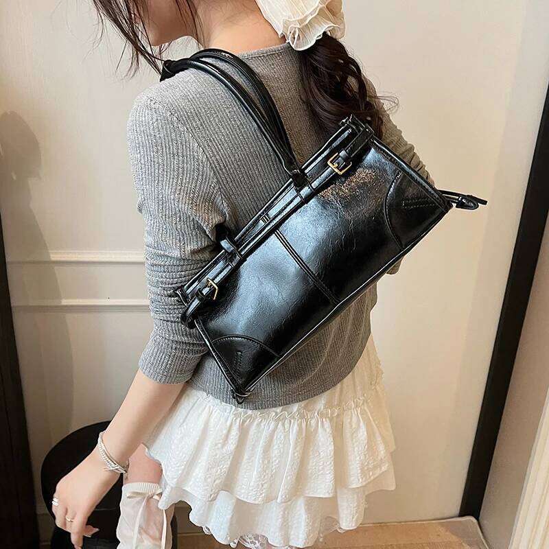 LEFTSIDE Small PU Leather Underarm Bags For Women 2025 Y2k Summer New Trend Fashion White Shoulder Tote Bag Handbags And Purses