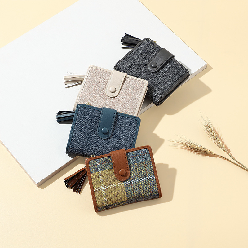 Free Shipping 2025 New Designer Bag High-end Short Coin Bag INS Style Tassel Women's Wallet Exquisite And Practical Simple Card Bag