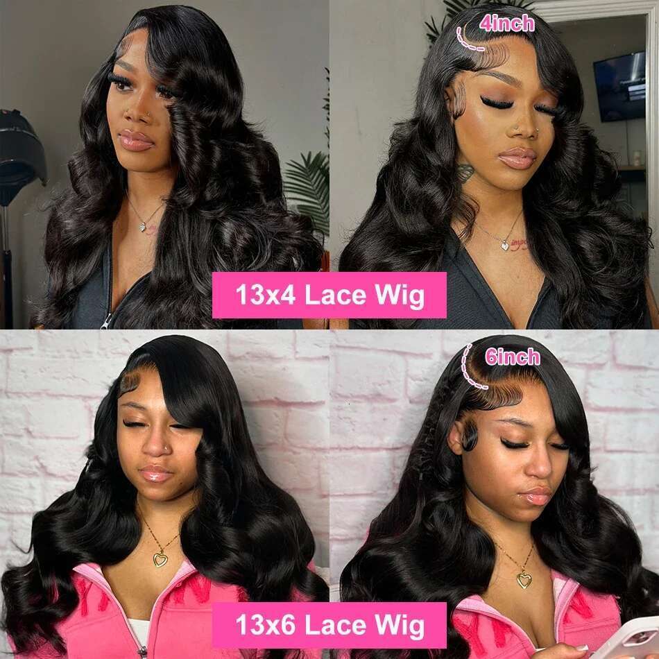 250 Density Body Wave 30 40 Inch 13x4 HD Front Human Hair 13x6 5x5 Glueless Wigs Beginners Closure Lace Frontal Wig