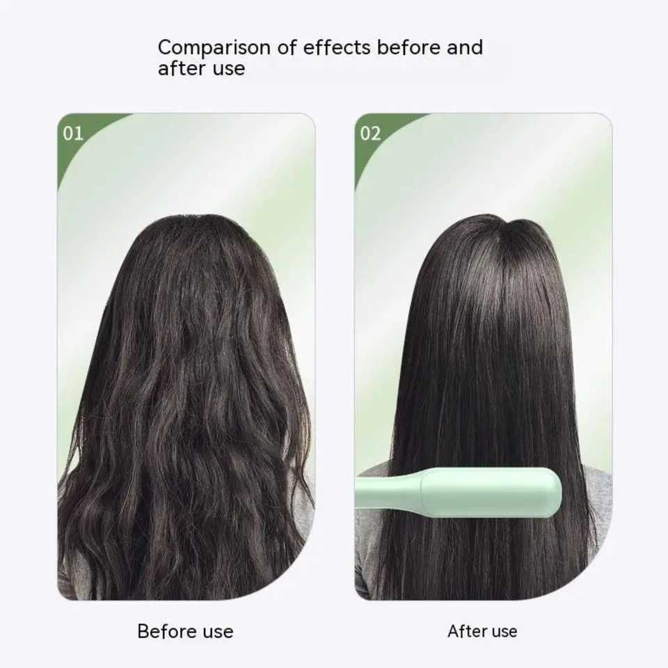 Effortless Fast-Heating Hair Brush and Straightener for Silky Smooth - Anti-Scald Technology Auto Power Off Perfect Fri W250610