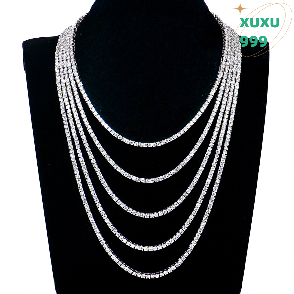 OACOCA Women Men Gra Certified S925 Silver Vvs Diamond Mossanite Jewelry Tennis Chain Necklace Moissanite for Gift