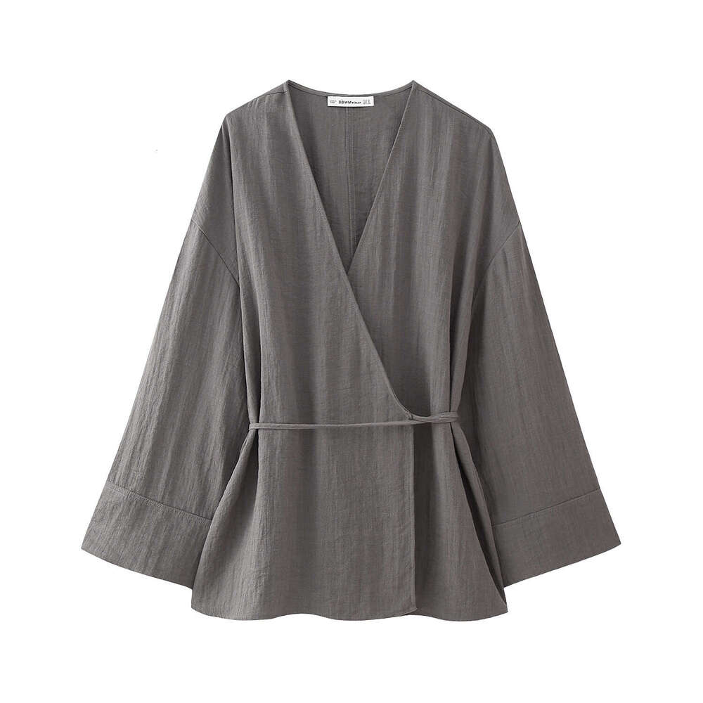 Spring New Style Textured Double Collar Kimono-Style Outerwear27743pants27431 B5