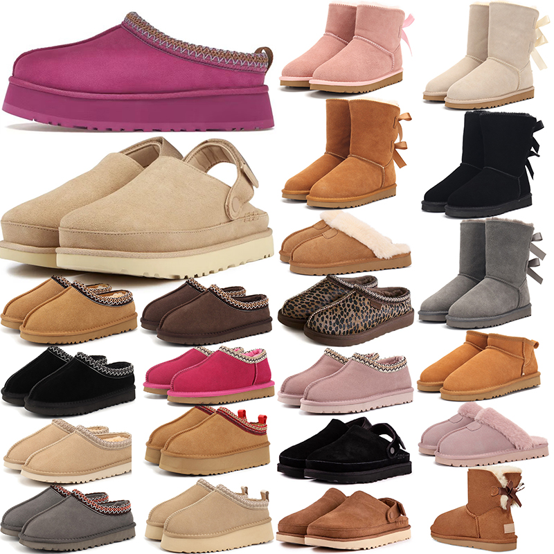 2026 designers slippers women winter tasman slipper tazz fur slides australia Chestnut black soft pink cold proof thick bottomed platform sandals shoes