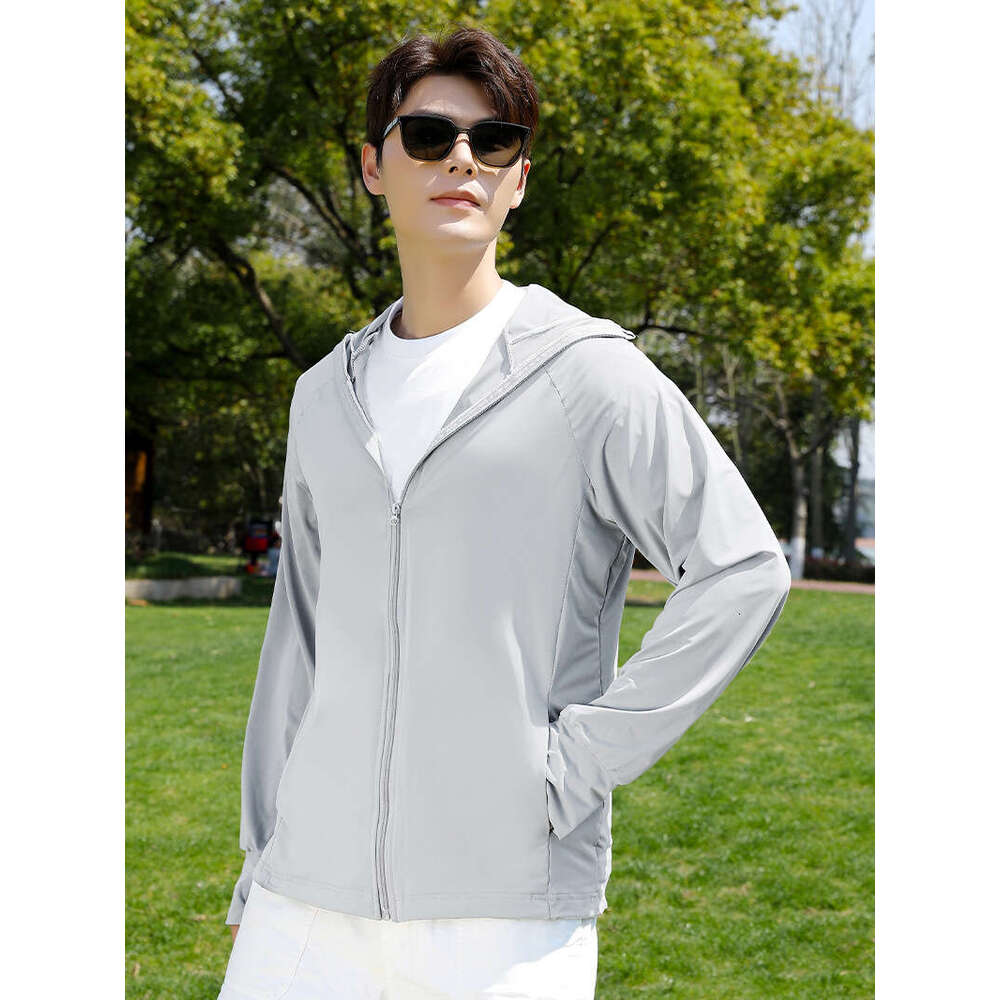 2025 Black Rubber Wide Brim Ice Silk Sun Jacket For Men, UV Protection Outdoor Cycling Sunshade Breathable Coat