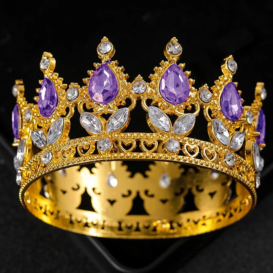 Baroque Crystal Tiaras And Crown Cake Topper Decorative Elegant Wedding Cake Princess Birthday Decoratio Party Supplies 250610