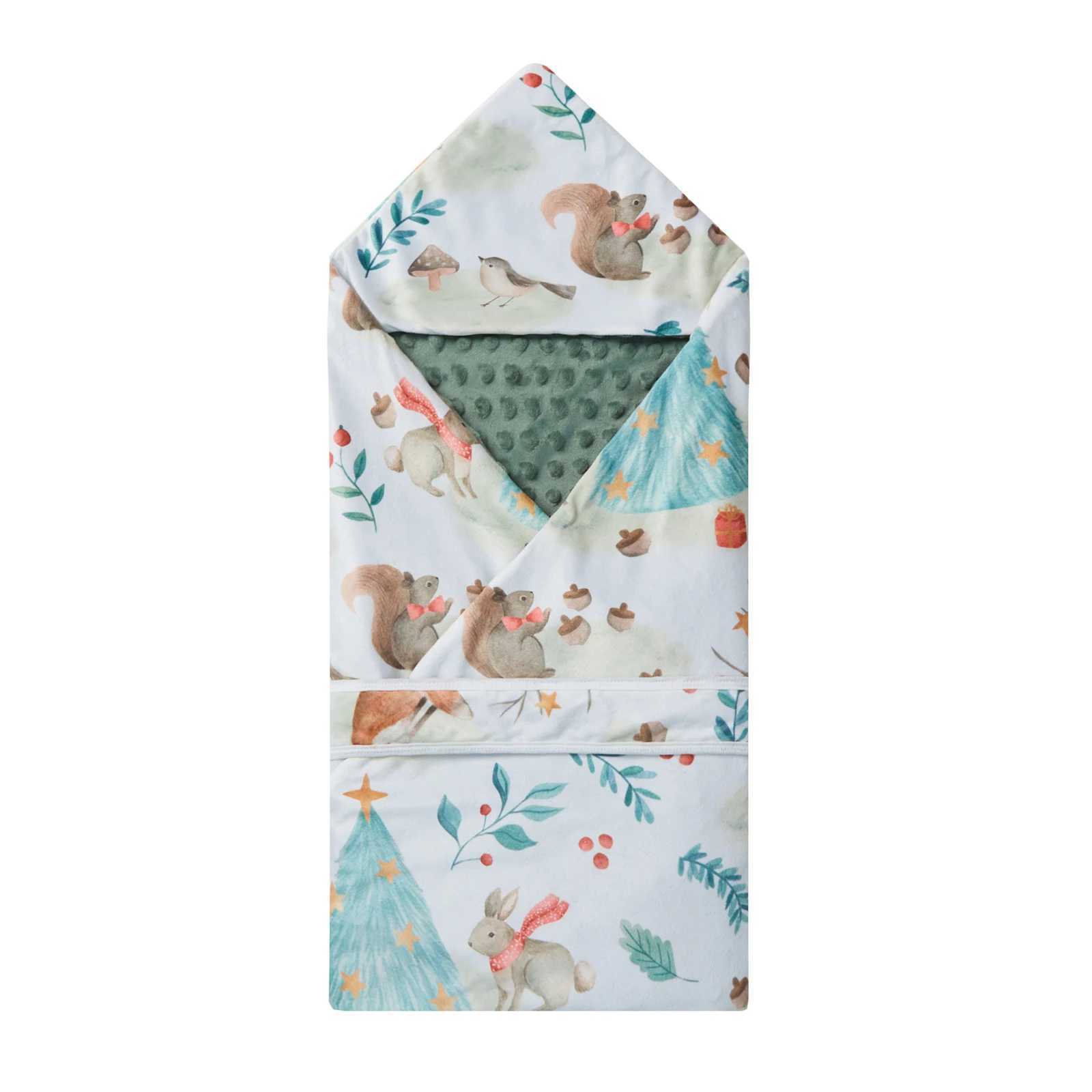 New Style Baby Hooded Blanket Warm Swaddling Wrap Winter Newborn Quilt Babe Toddler Nap Blanket Infant Bedding Baby Shower Gift y250610QHA1