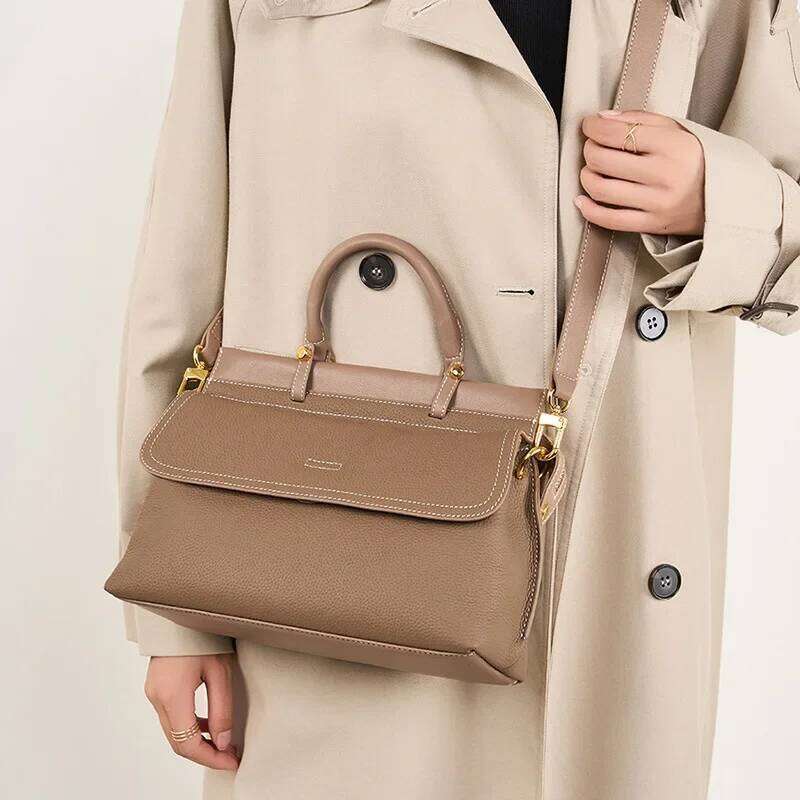 Women's Genuine Leather Crossbody Bags 2024 New Top Layer Cowhide Handbags Women Large Capacity Commute Message Bag