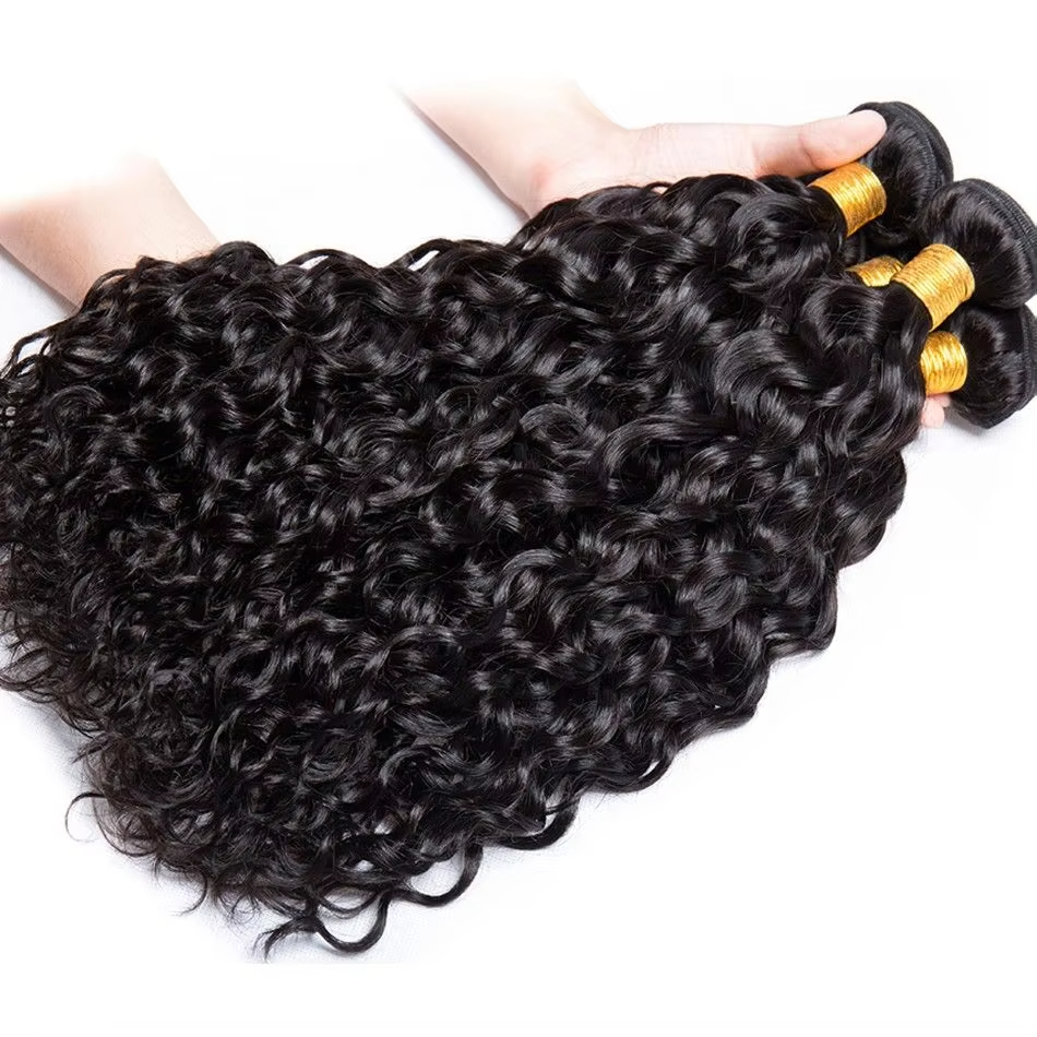 10 Inch Loose Deep Wave Bundles Human Hair Unprocessed Brazilian Remy 100% Human Hair Extensions Natural Color 1/3/4pcs Bundle With Frontal Closure Ra