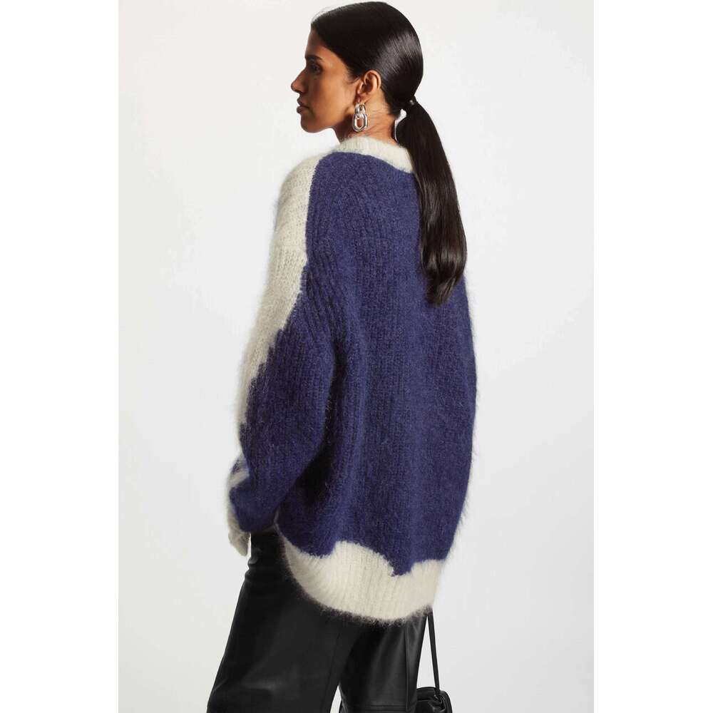 Ethereal MD 2025 cos new style of Women's casual half-front fleece blend long sweater