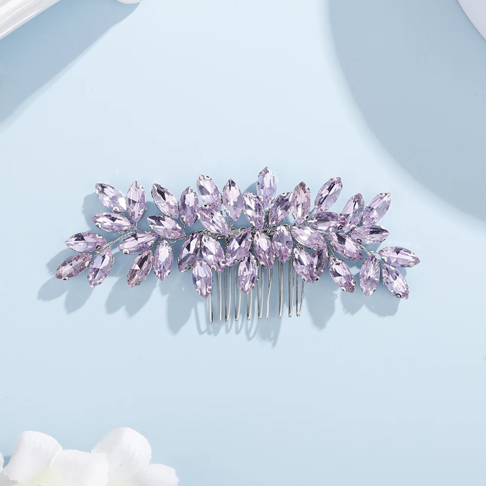 Fashion Rhinestone Hair Comb for Bridal Headpiece 9 Color Wedding Hair Accessorie Handmade Tiara Headdress Party Headwear 250610